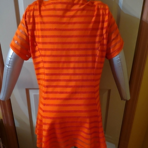 Isaac Mizrah Live Womens Medium Striped Short Sleeve Shirt Blouse Top - Picture 2 of 5